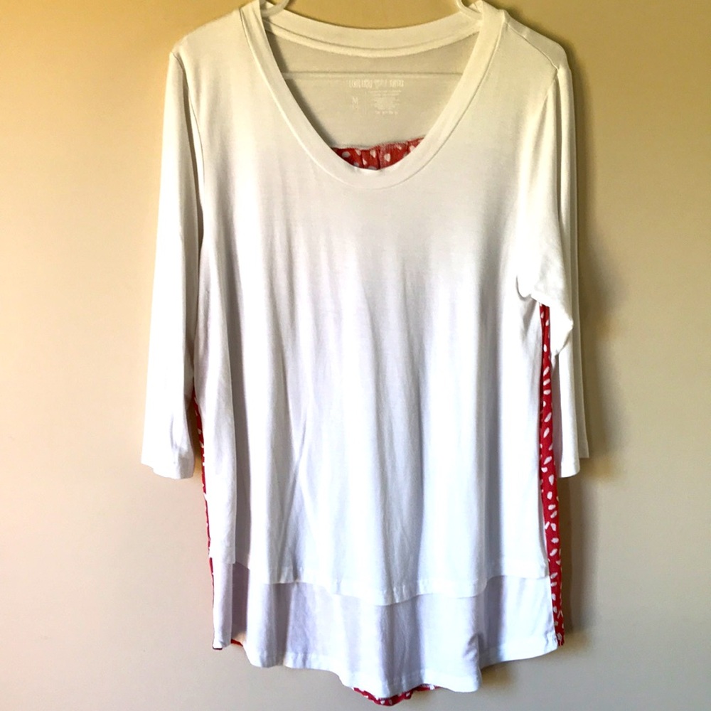 Latched Mama White and Rust Printed Back Contrast Raglan Sweatshirt - Picture 4 of 5